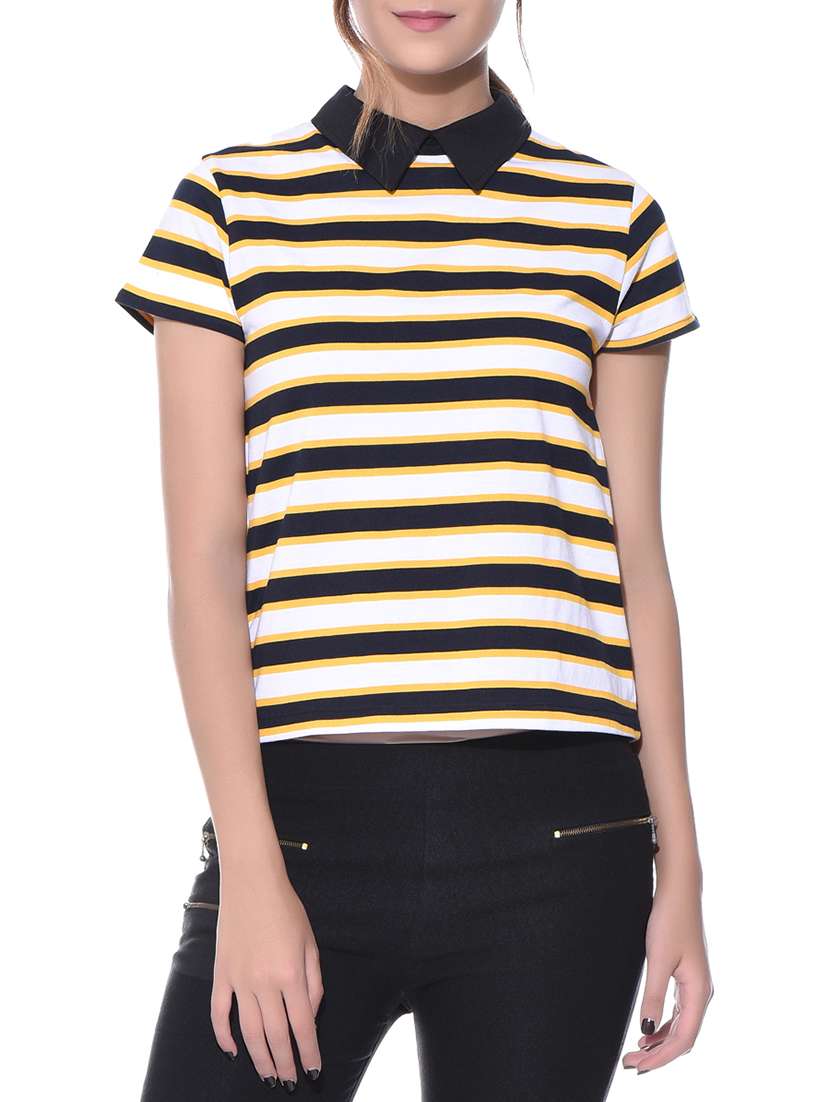 women's straight collared top