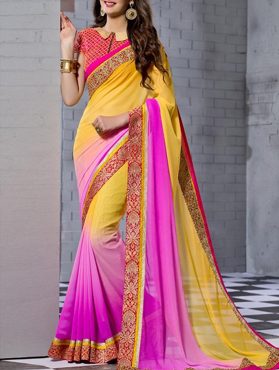 multicolor georgette saree - 11145080 -  Zoom Image - 0