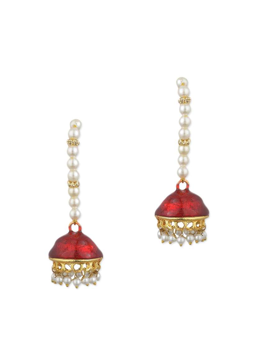 red metal drop earring