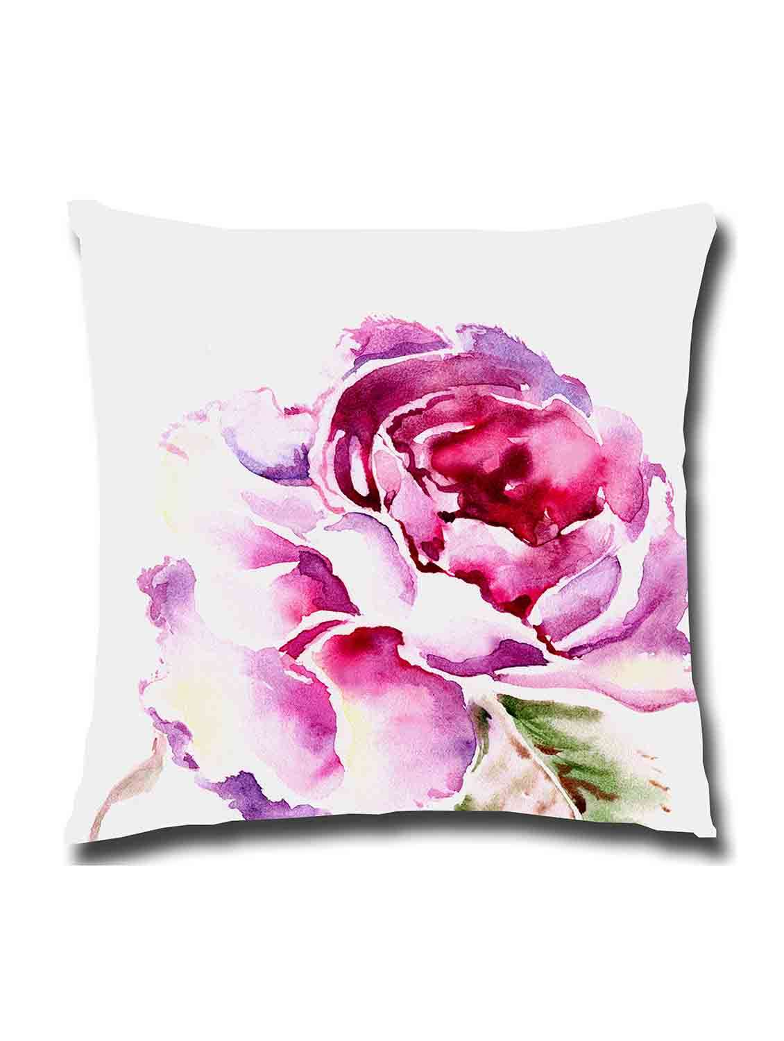 white & pink satin single cushion cover