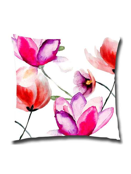 multicolored satin single cushion cover - 11155034 -  Standard Image - 0