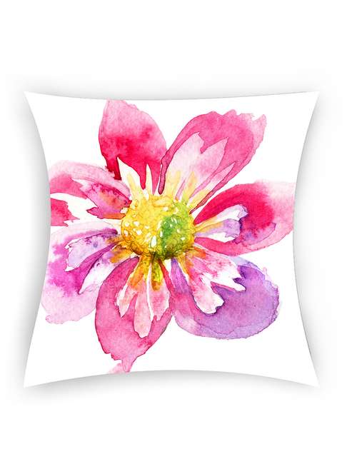 white & pink satin single cushion cover - 11155045 -  Standard Image - 0