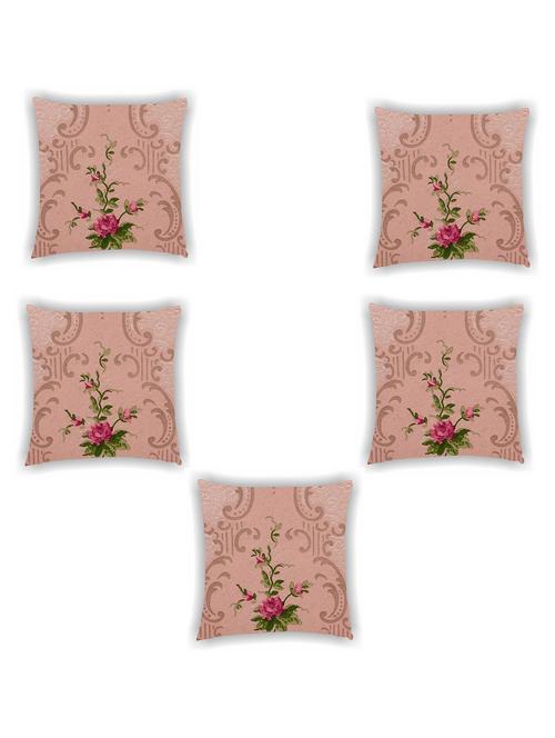 pink satin printed cushion cover (set of 5) - 11155246 -  Standard Image - 0