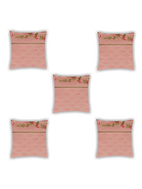 pink satin printed cushion cover (set of 5) - 11155250 -  Standard Image - 0