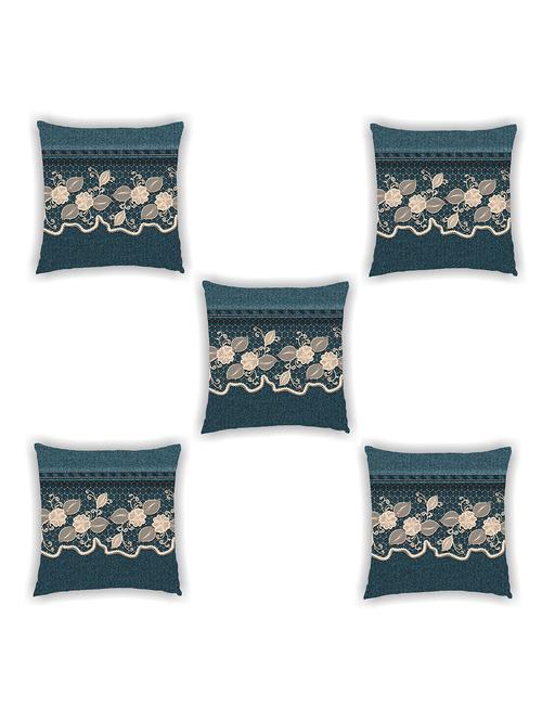 navy blue satin laced cushion cover (set of 5) - 11155254 -  Standard Image - 0
