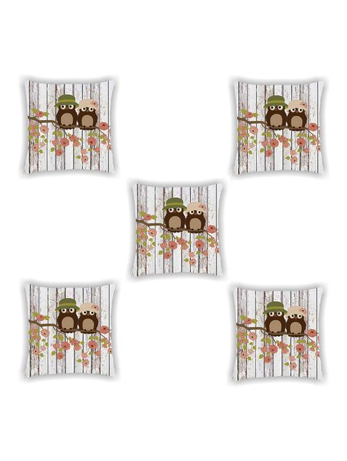 grey satin printed cushion cover (set of 5) - 11155268 - Standard Image - 0
