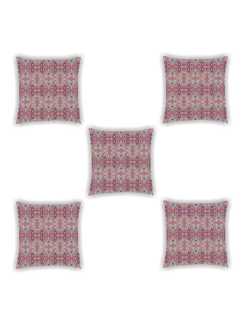 mauve satin printed cushion cover (set of 5) - 11155280 -  Standard Image - 0