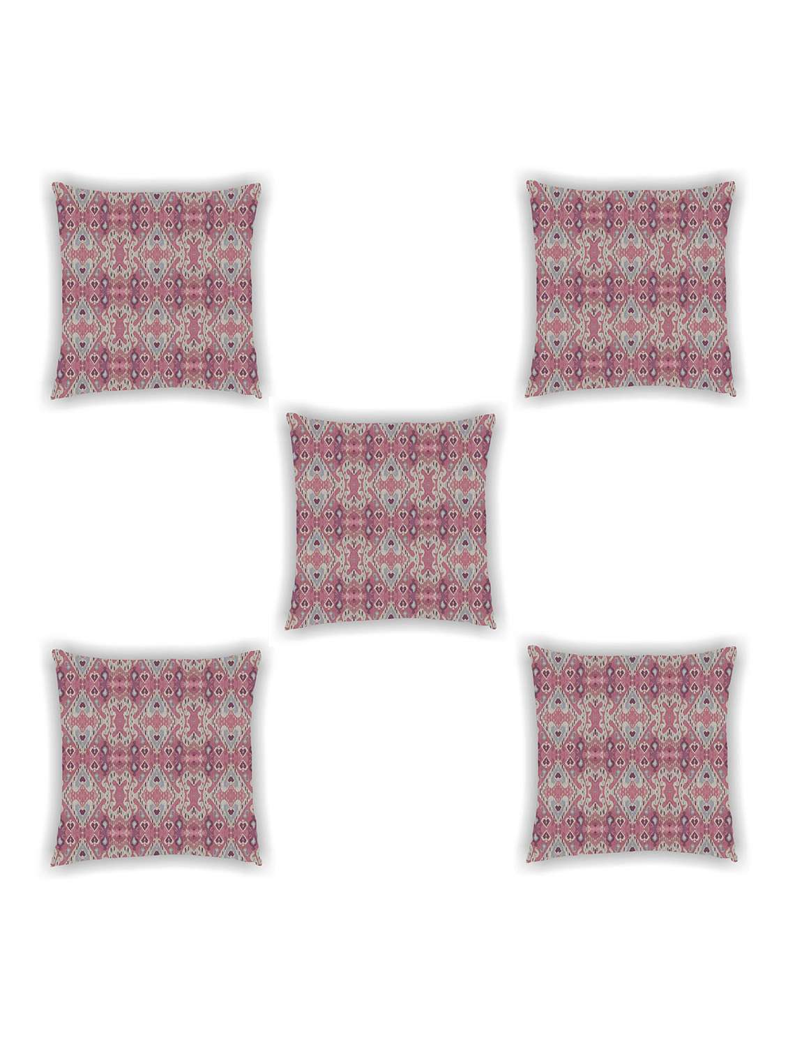 mauve satin printed cushion cover (set of 5) - 11155280 -  Zoom Image - 0