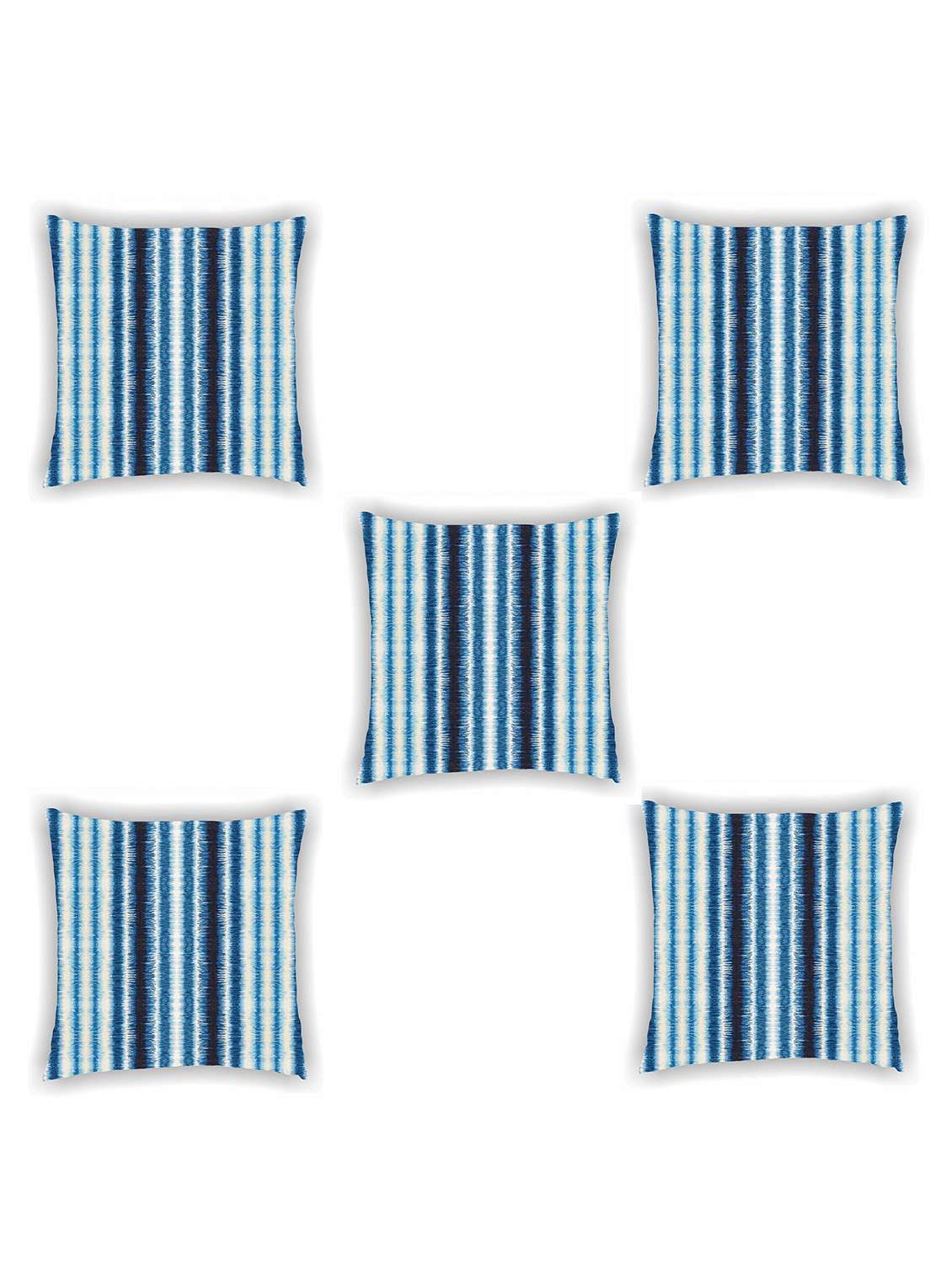 blue and white satin striped cushion cover (set of 5) - 11155288 - Zoom Image - 0