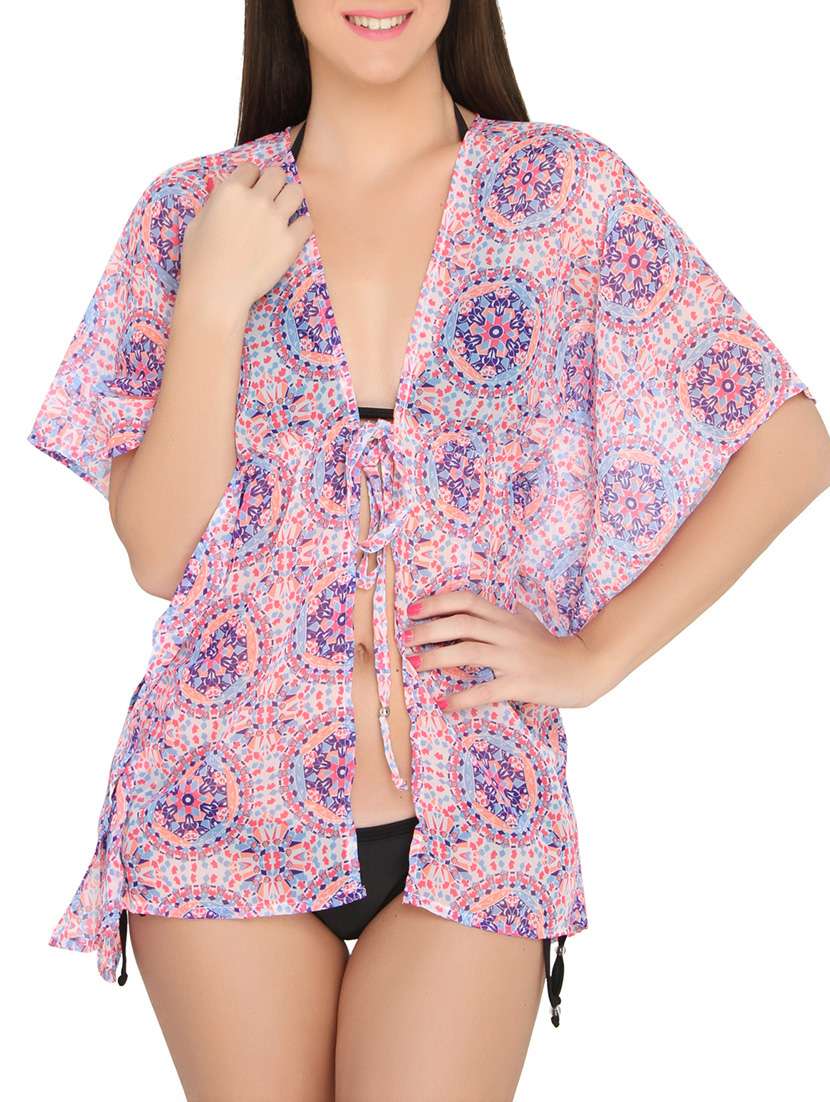 pink chiffon swimming coverup