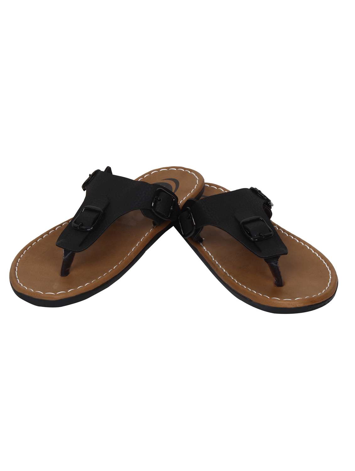 Brown Leatherette Sandals