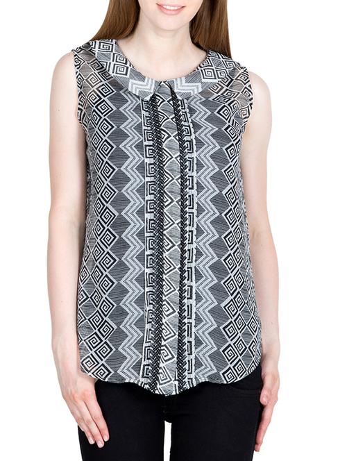 women's straight collared top - 11204726 - Standard Image - 0