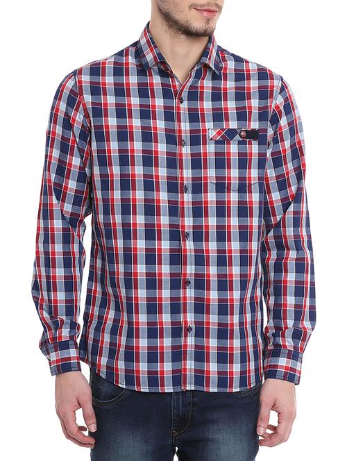 red cotton casual shirt - 11205029 -  Standard Image - 0