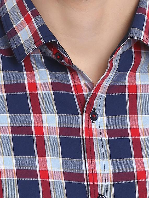 red cotton casual shirt - 11205029 - Standard Image - 3