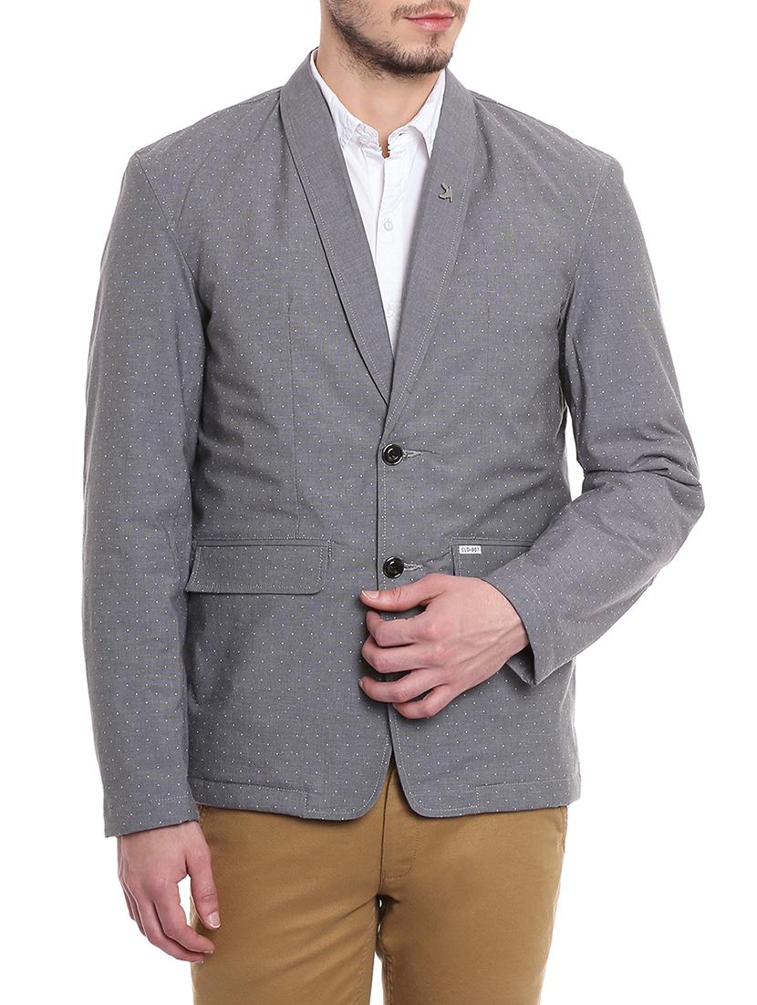 grey cotton polka dot denim jacket - 11205033 - Zoom Image - 0