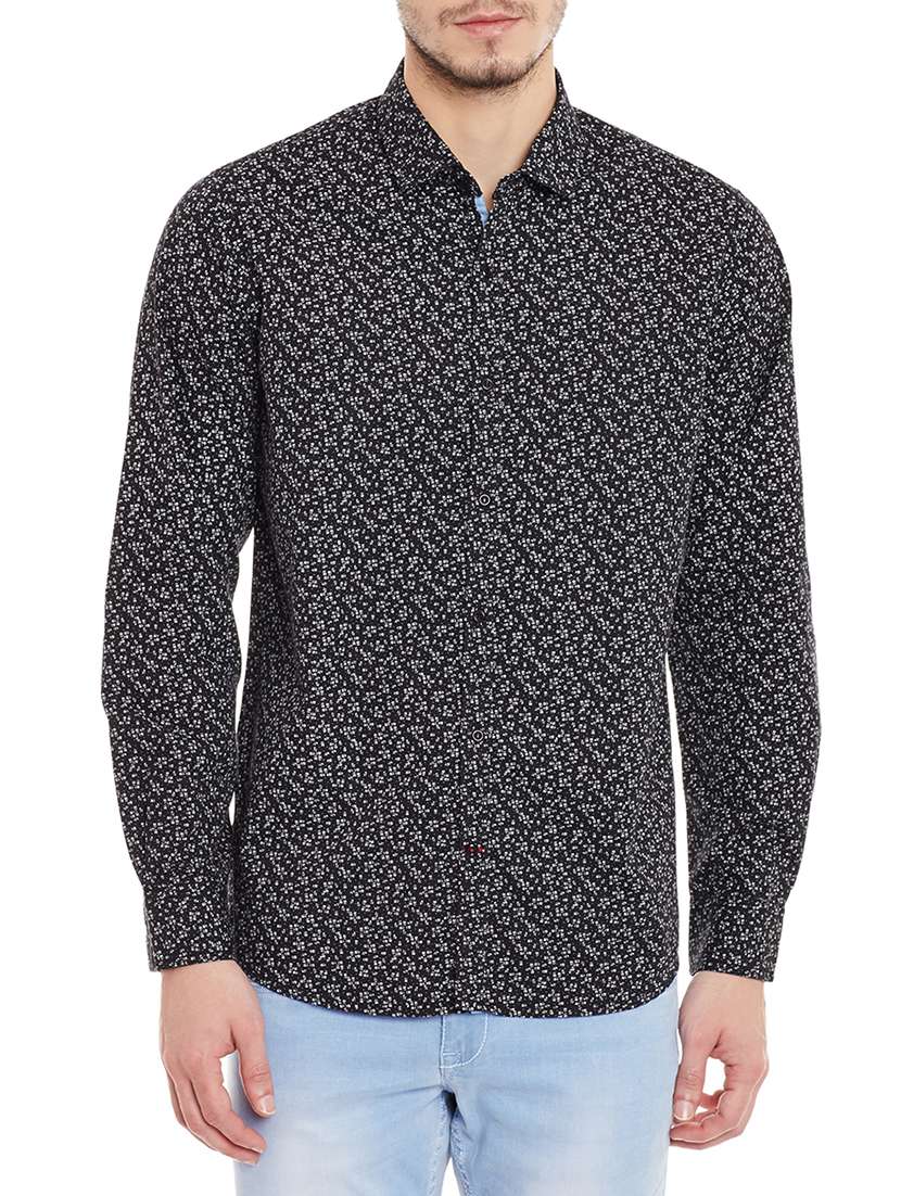 black printed cotton casual shirt - 11205044 - Zoom Image - 0