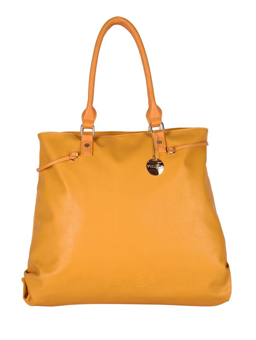 yellow leatherette handbag