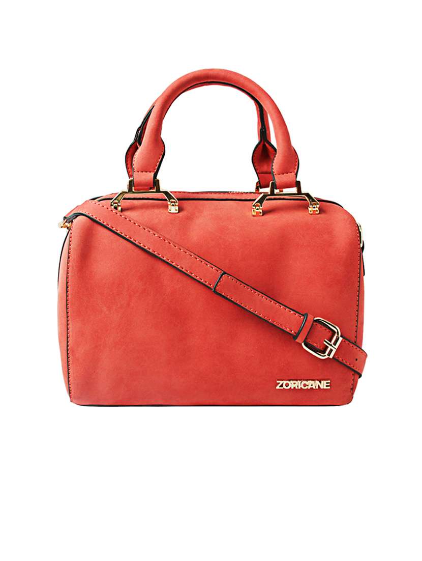 red leatherette handbag