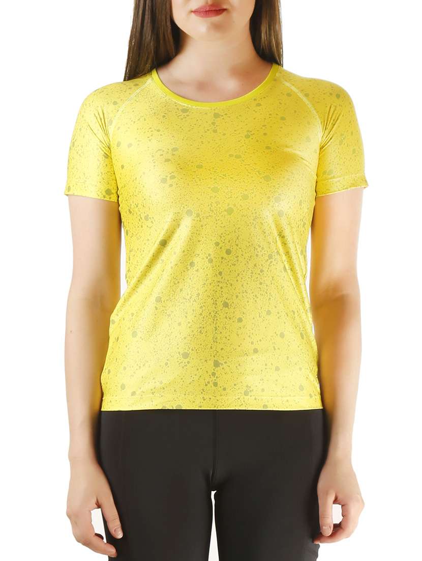 yellow polyester regular tshirt