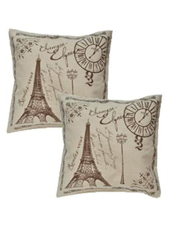 taupe printed satin cushion cover (set of 2) - 11270547 - Zoom Image - 0