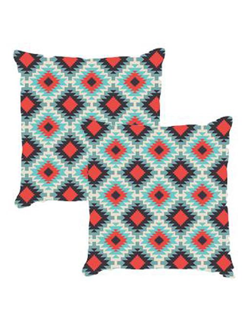 multicoloured printed satin cushion cover (set of 2) - 11270552 - Standard Image - 0