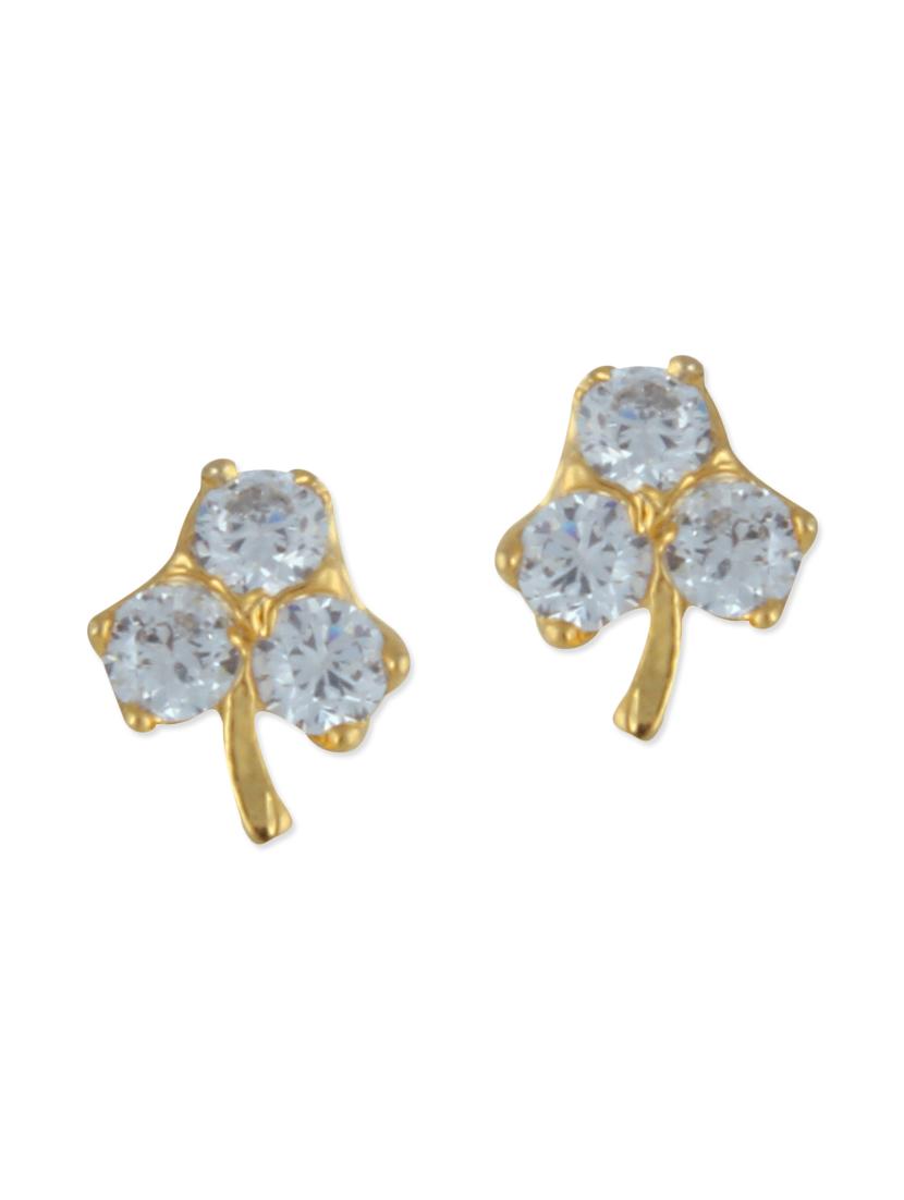 golden brass studs earrings