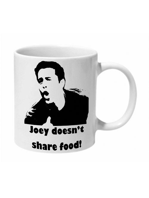 mooch wale friends , joey dosent share food black and white ceramic mug - 11280404 -  Standard Image - 0