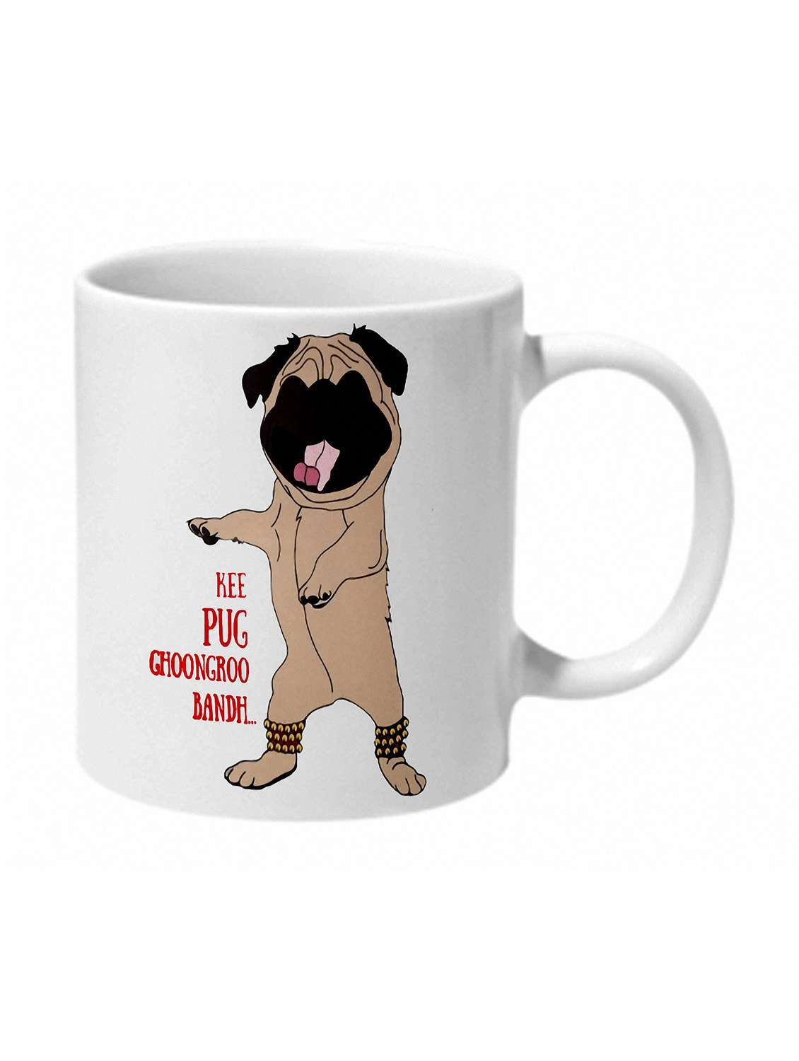 mooch wale kee pug ghoongroo bandh ceramic mug