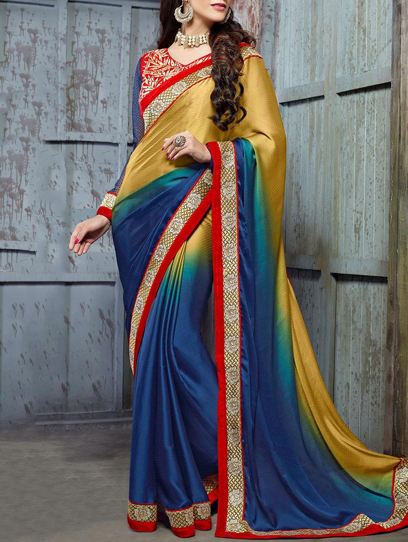 multi colored ombre saree with blouse - 11282645 - Zoom Image - 0