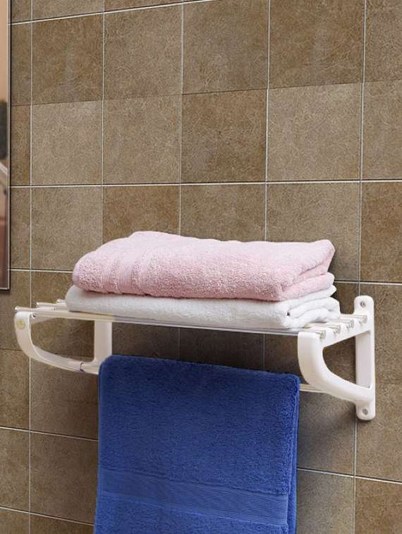 ivory and silver towel rack