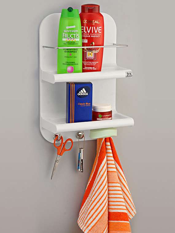 white abs plastic works shower tidy