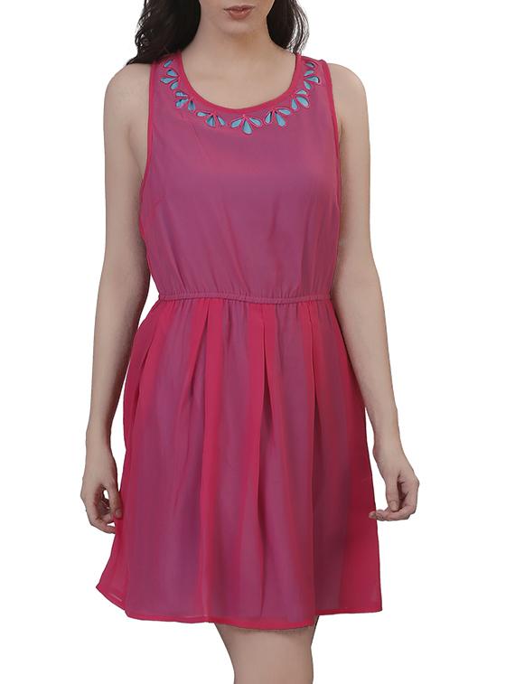 pink fit and flare dress - 11297547 - Zoom Image - 0