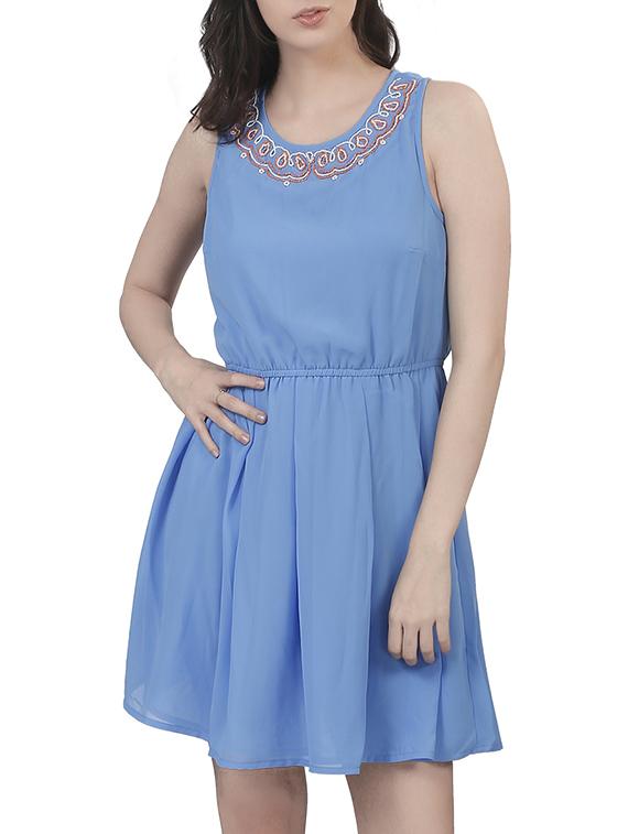 blue polyester shift dress - 11297549 - Zoom Image - 0