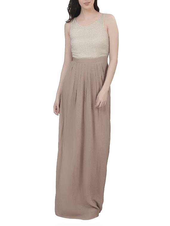 beige viscose dress - 11297552 -  Zoom Image - 0