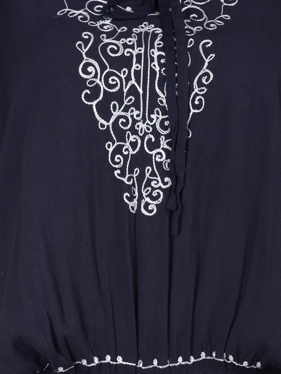 blue rayon embroidered top - 11297580 - Standard Image - 3