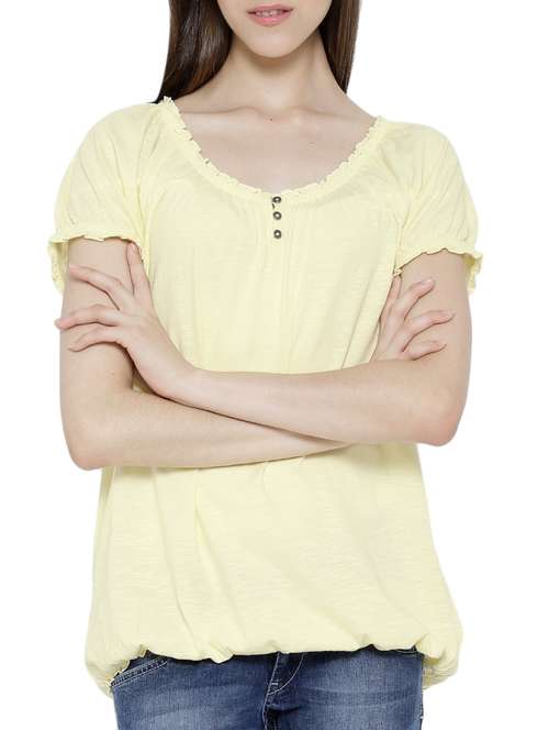 yellow cotton regular top - 11299810 -  Standard Image - 0