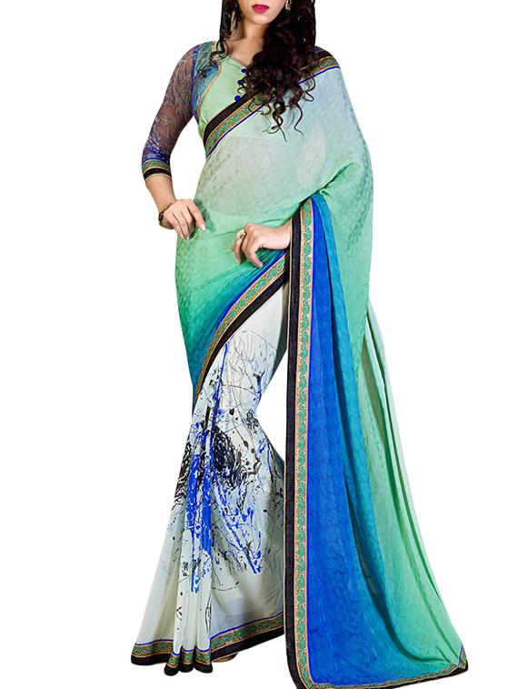 multi colored embroidered saree - 11303917 - Zoom Image - 0