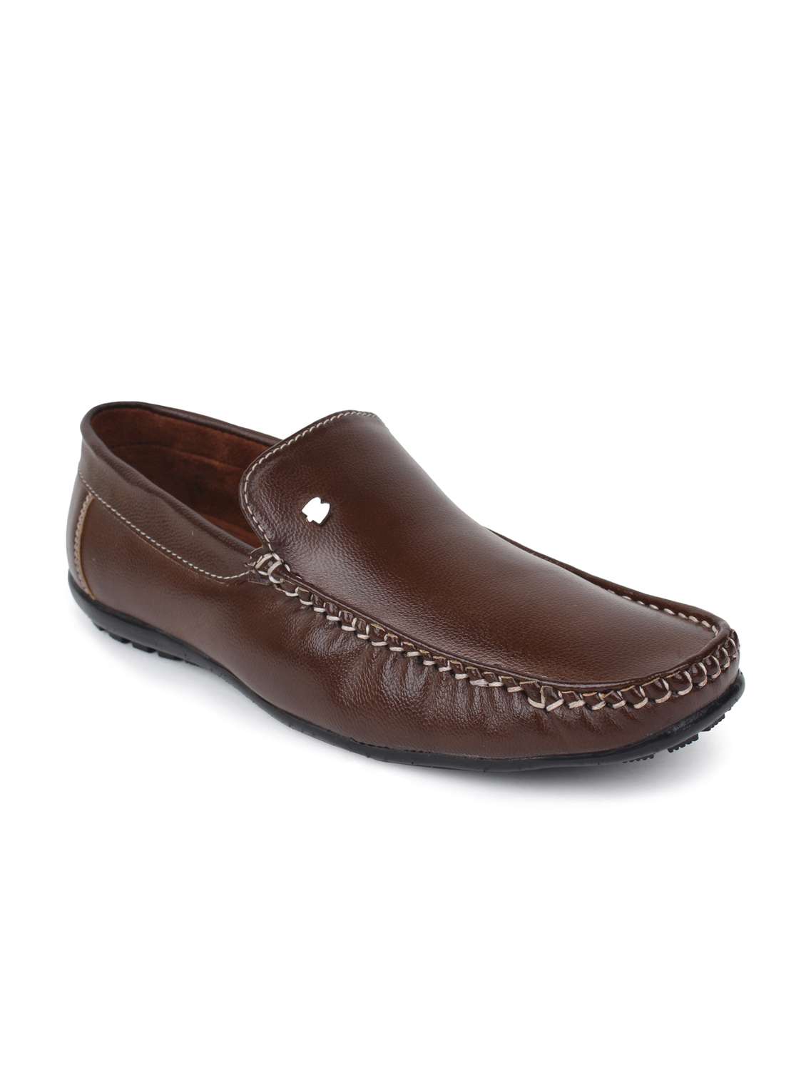 brown leatherette loafer