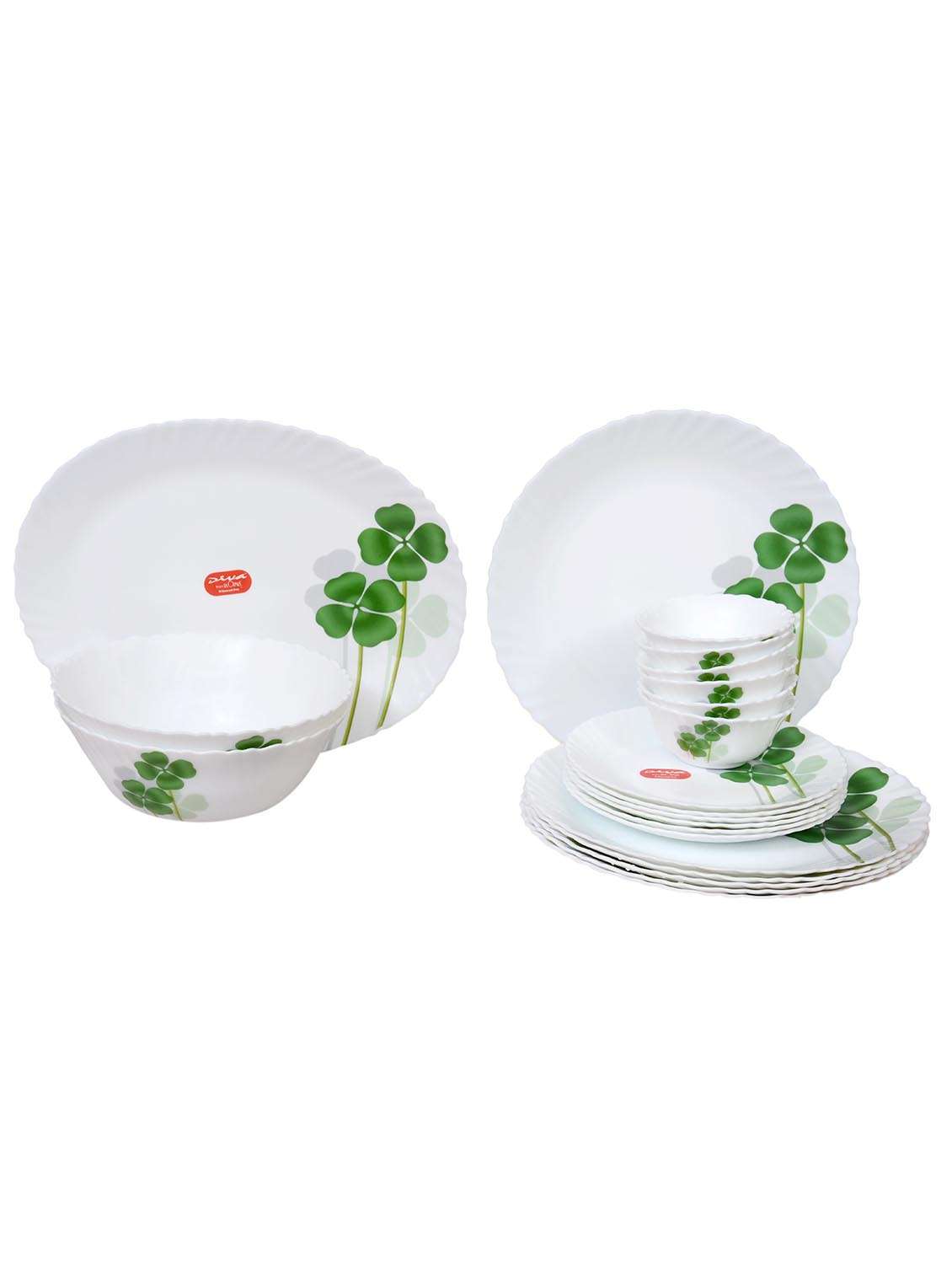 Buy online White Clover Print Opal Dinner Set (21 Pieces) from