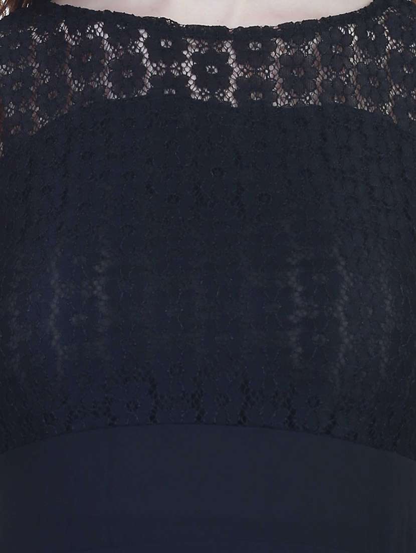 women lace detailed sleeveless high low dress - 11355744 -  Standard Image - 3