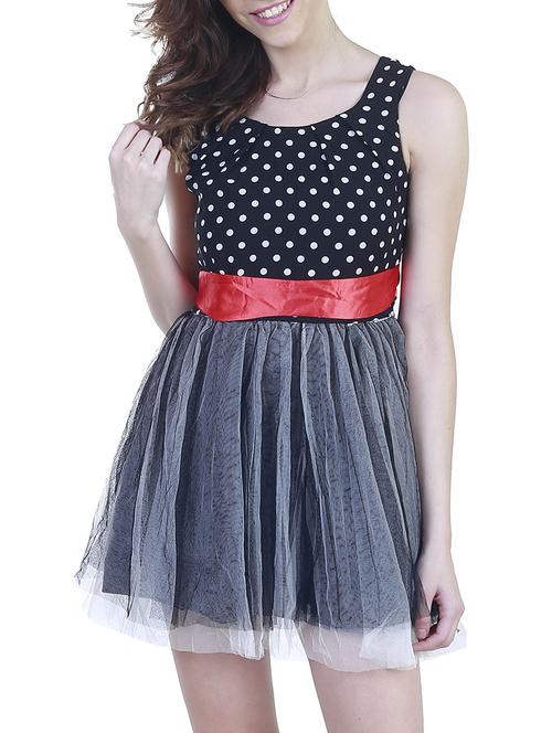 black net fit & flare dress - 11355746 -  Standard Image - 0