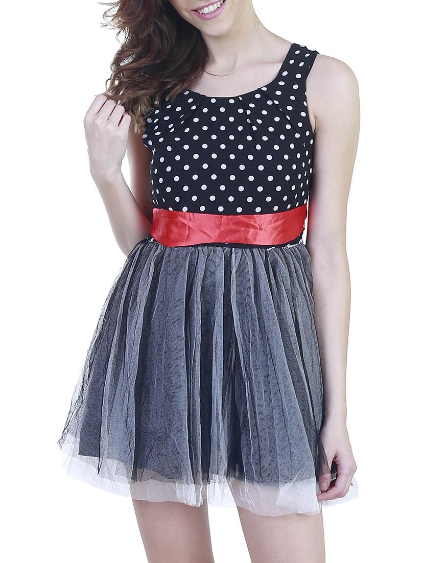 black net fit & flare dress - 11355746 -  Zoom Image - 0