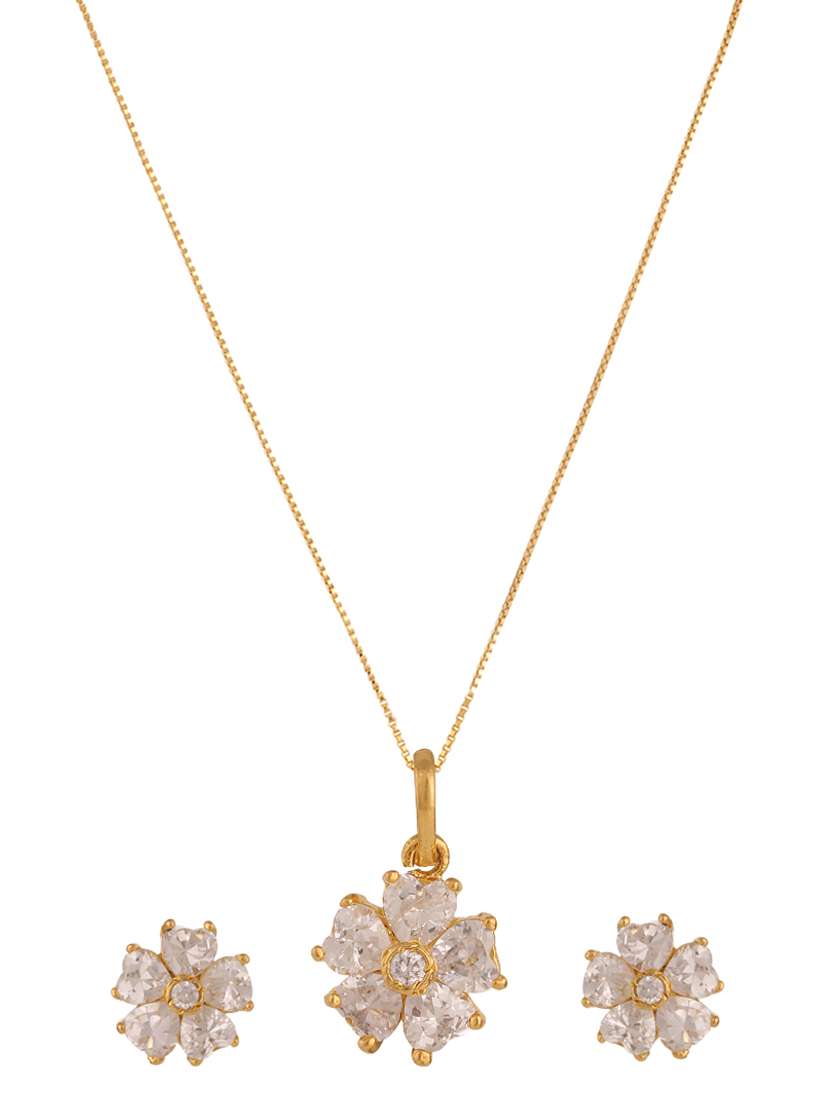 white gold plated pendant and earrings