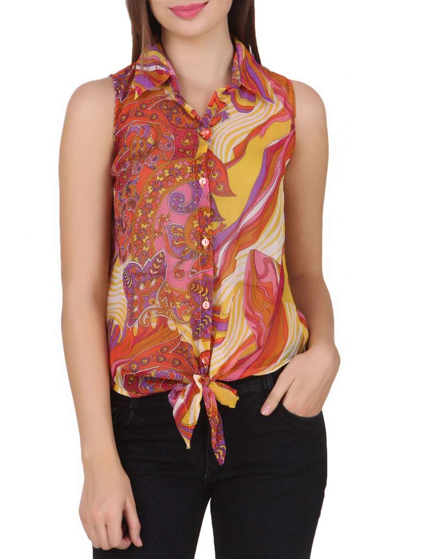 multi colored polyester regular shirt