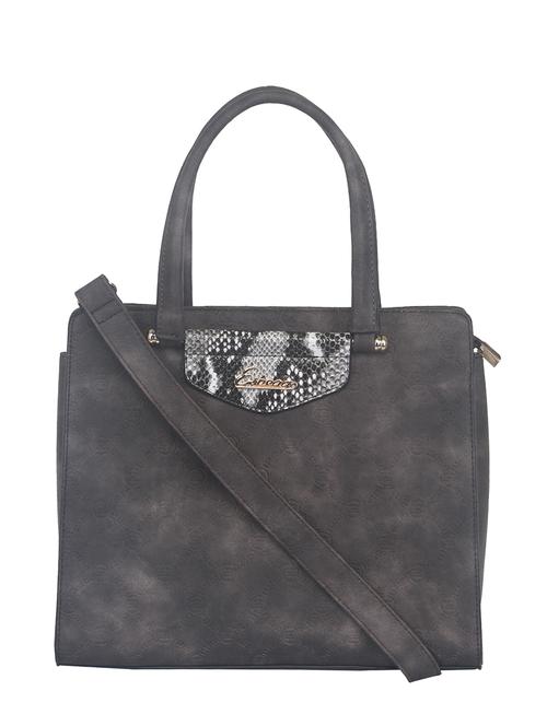 charcoal grey faux leather handbag - 11369655 - Standard Image - 0
