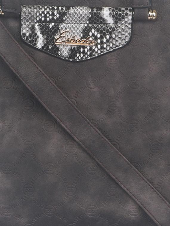 charcoal grey faux leather handbag - 11369655 - Standard Image - 3
