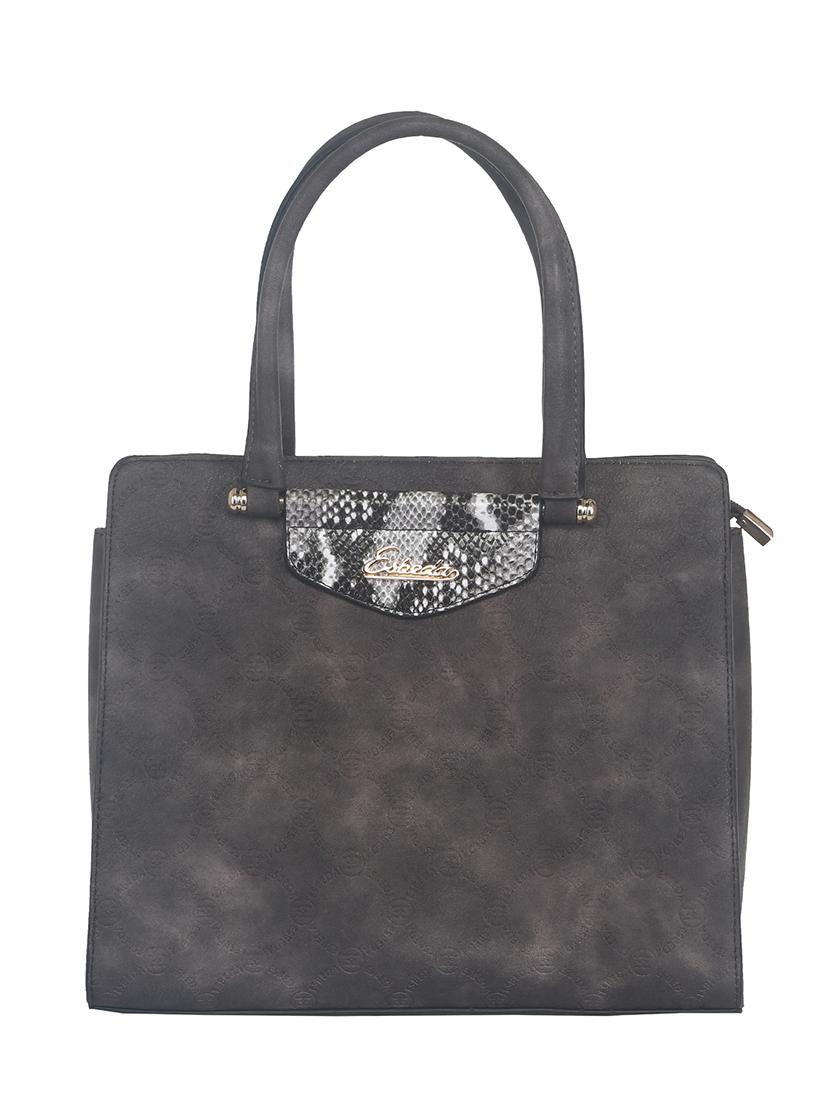 charcoal grey faux leather handbag - 11369655 - Standard Image - 5