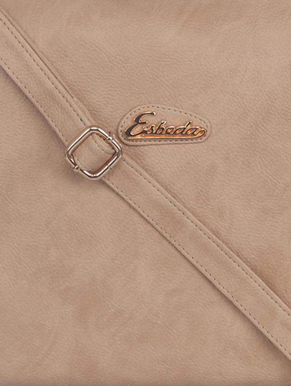 solid beige faux leather sling bag - 11369670 - Standard Image - 3