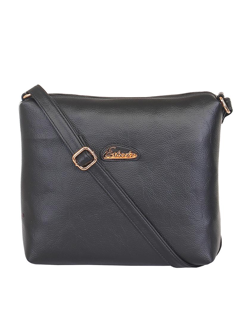solid black faux leather sling bag - 11369674 - Zoom Image - 0