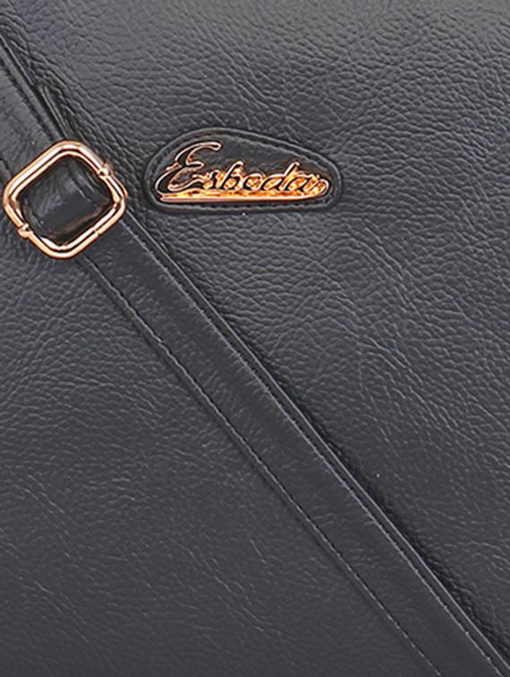 solid black faux leather sling bag - 11369674 - Standard Image - 3